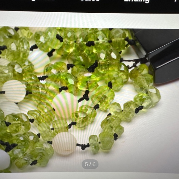 Haute Couture Eva Nueva Italian Peridot/Pearls 9 Strands Necklace - Picture 6 of 13